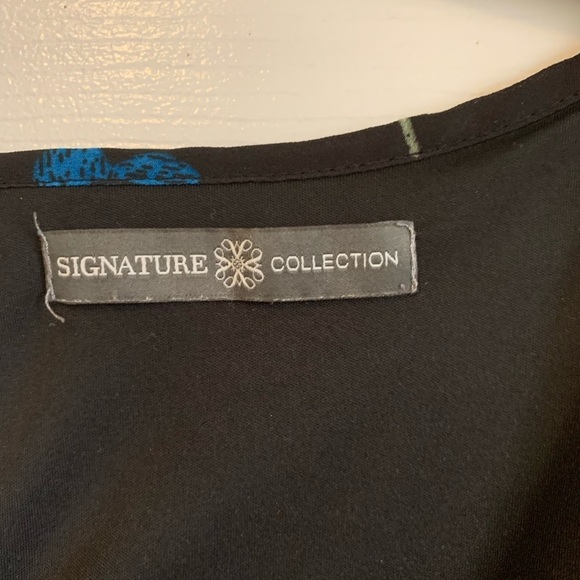 Black floral midi cold shoulder V‎ neck dress - Picture 4 of 6